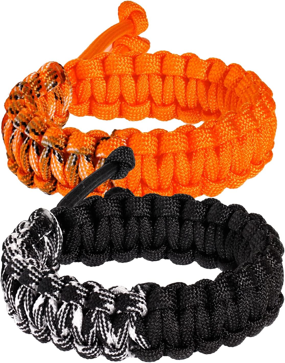 Adjustable Handmade Paracord Bracelets x2 for Survival and Style by Wizock