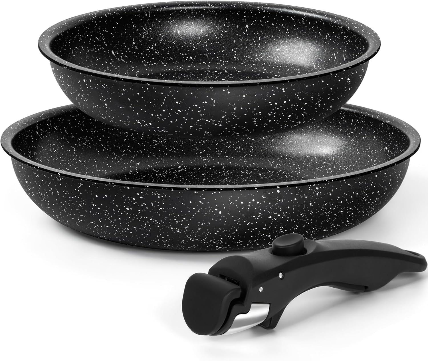 Nonstick Frying Pan Set with Removable Handle for Easy Cooking