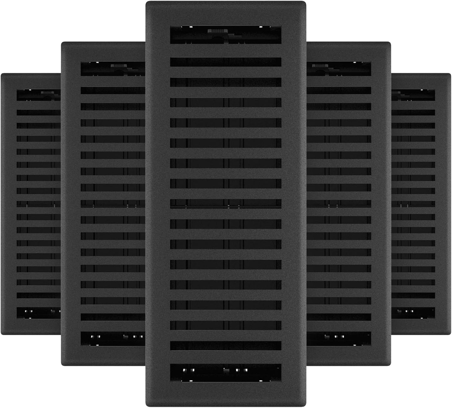 Montezuma Decorative Floor Register 4 x 12-Inch Black Iron
