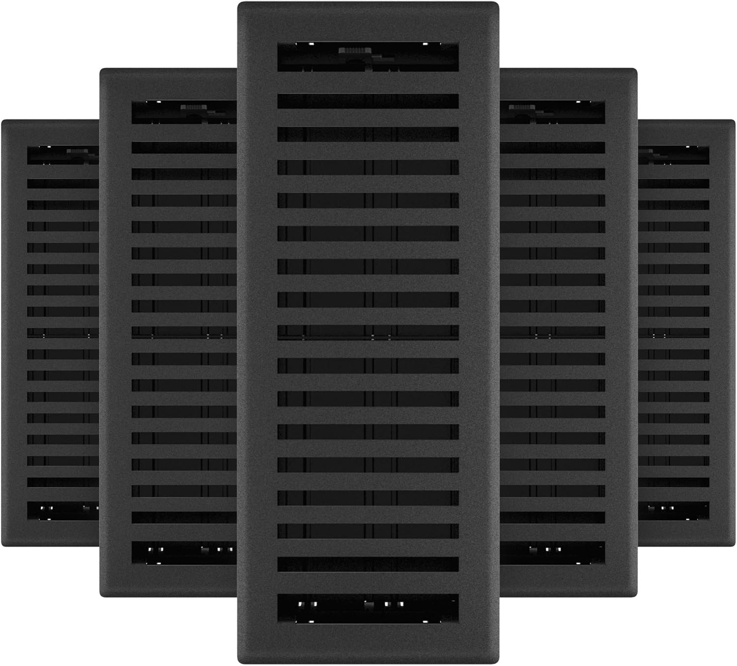 Montezuma Decorative Floor Register 4 x 12-Inch Black Iron
