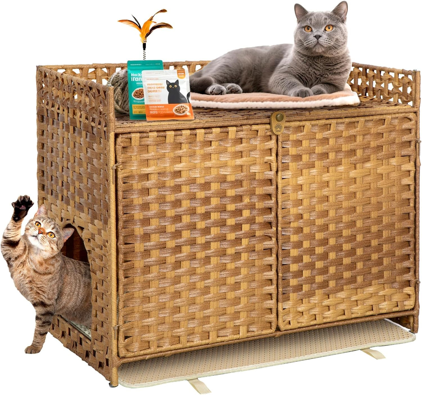 Hidden Cat Litter Box Enclosure Furniture for Modern Living