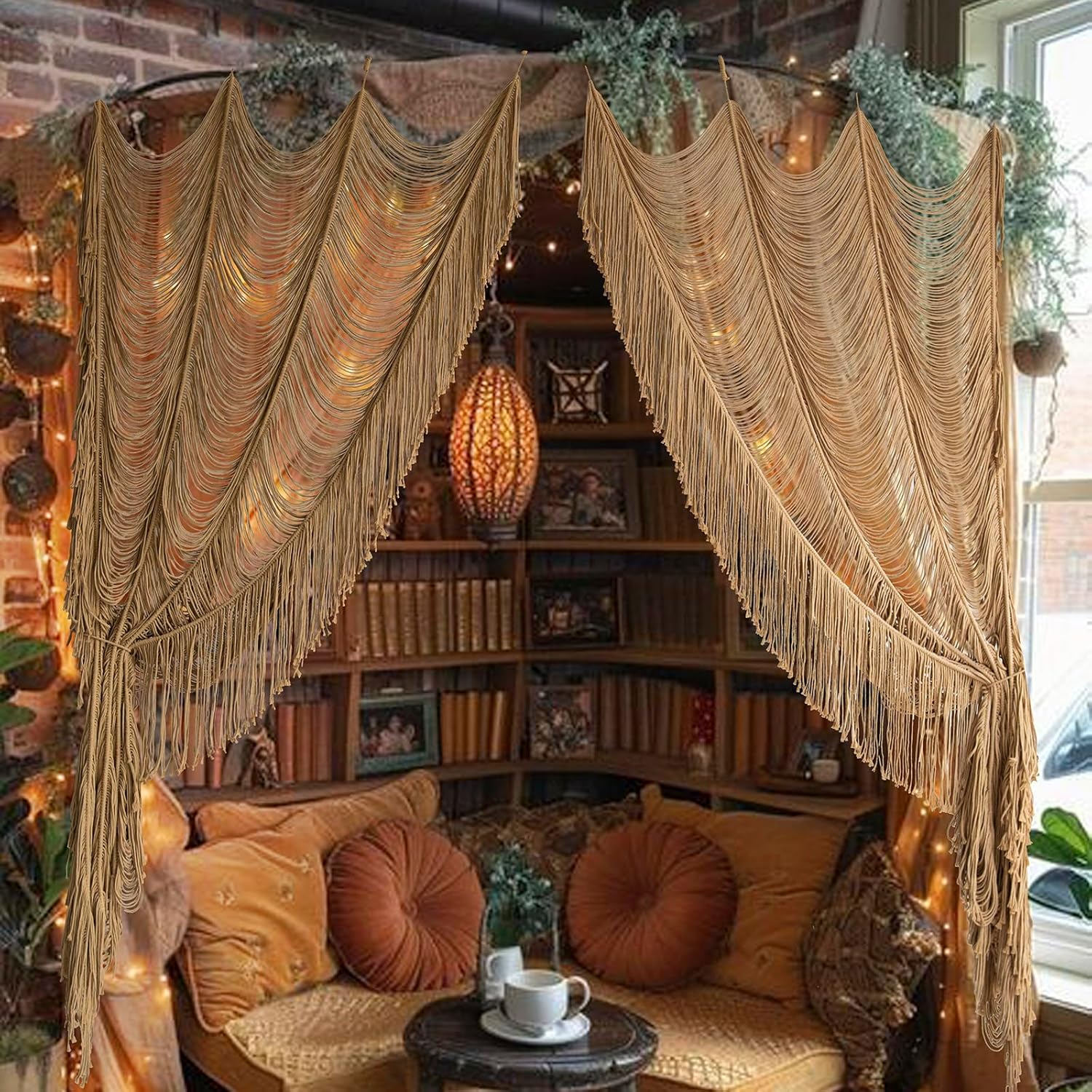 Macrame Curtain Boho Doorway Window Decor for Home Spaces