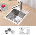VCCUCINE Drop in Bar Sink - 15x15 Inch Stainless Steel Sink