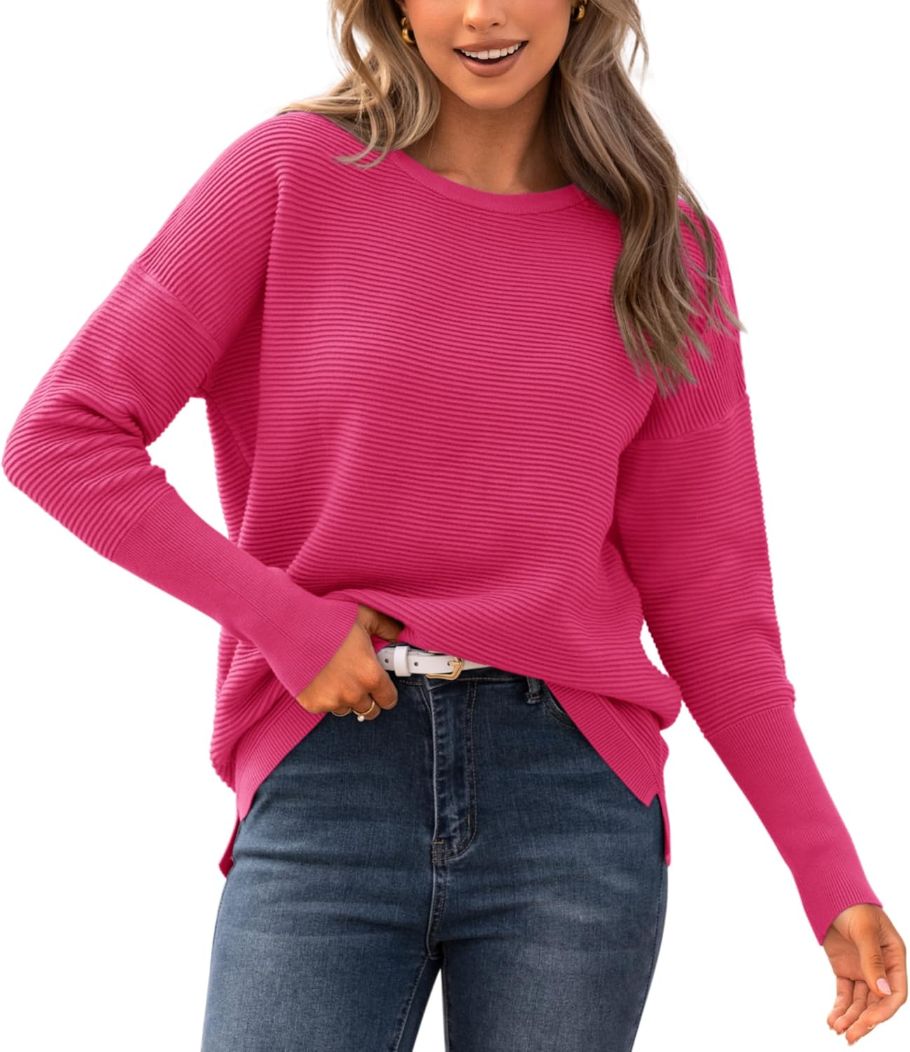 BTFBM Fall Sweaters for Women 2025 Casual Long Sleeve Style