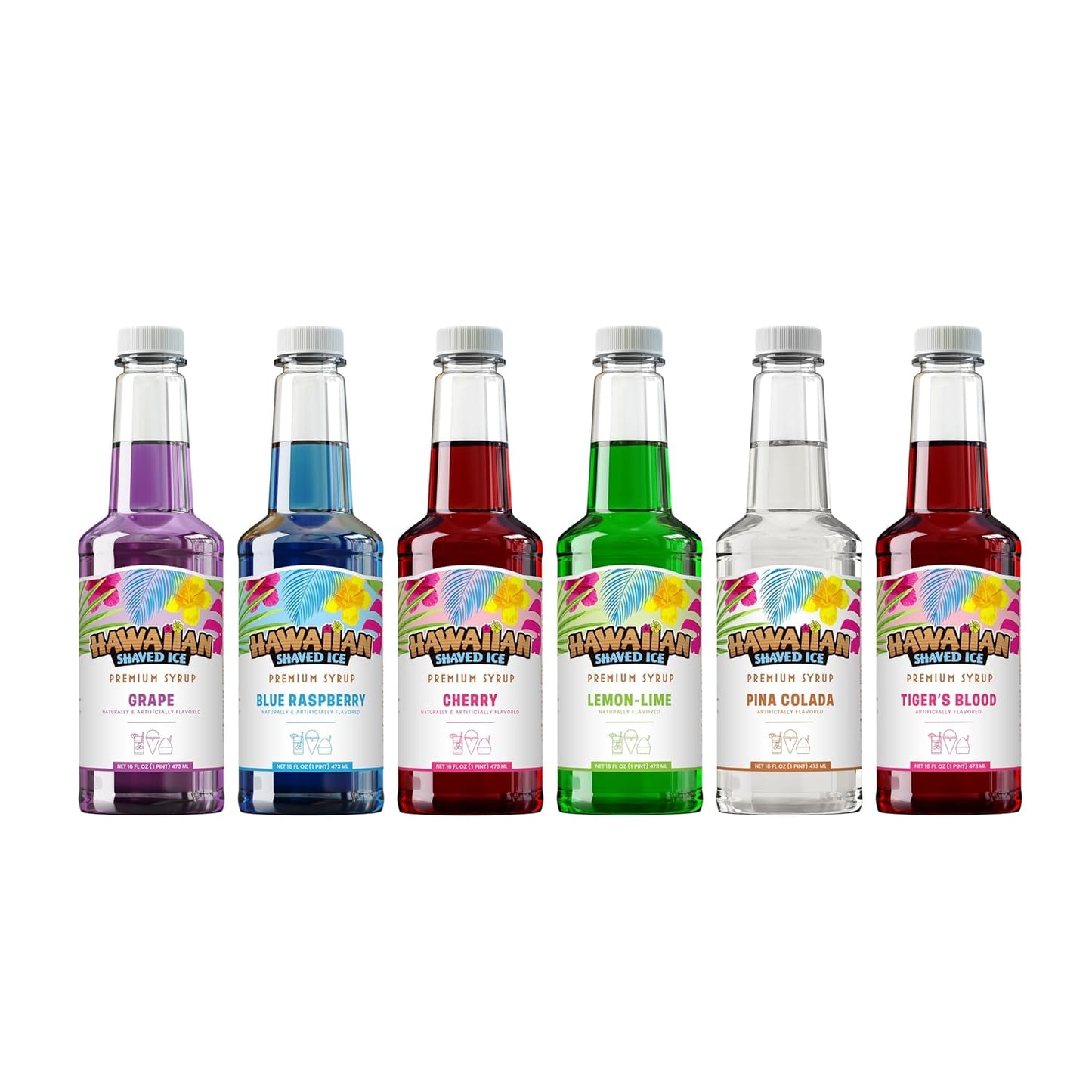 Hawaiian Shaved Ice Syrup Assortment for Delicious Snow Cones
