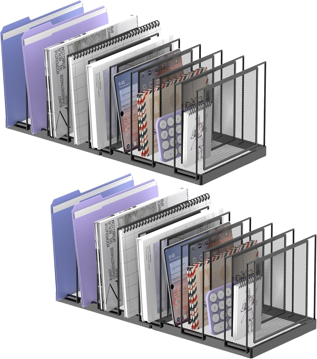 9-Section Desk File Organizer for Office Home Classroom Use