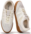 Women Leather Casual Sneakers with Memory Foam Insoles - Non-Slip