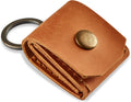 Vintage Brown Leather Guitar Pick Holder Keychain by Gmakin