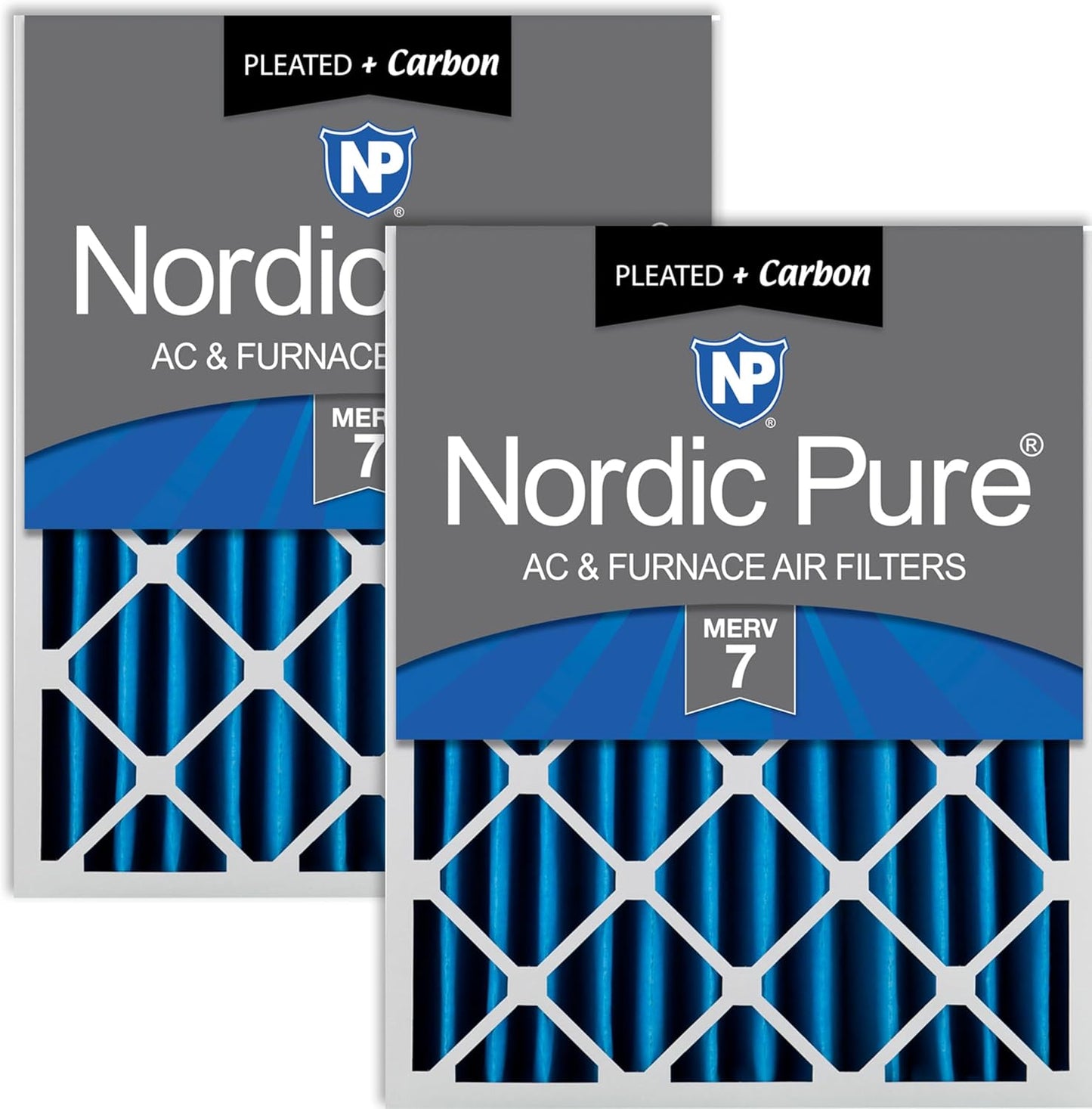 Nordic Pure 16x25x4 Pleated Air Filters with MERV 7 Carbon