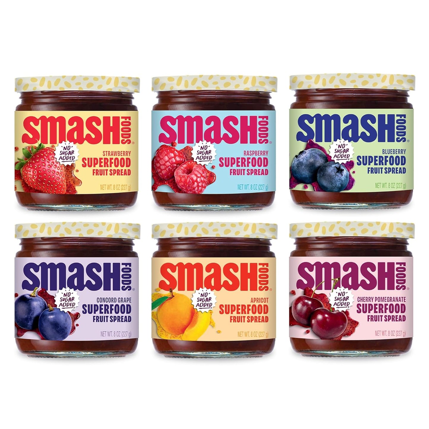 Smash Foods Jam Variety Pack - Low-Calorie Keto Superfood Spread