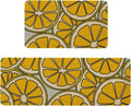 Mloabuc Yellow Lemon Decorative Kitchen Mats Set of 2 for Comfort