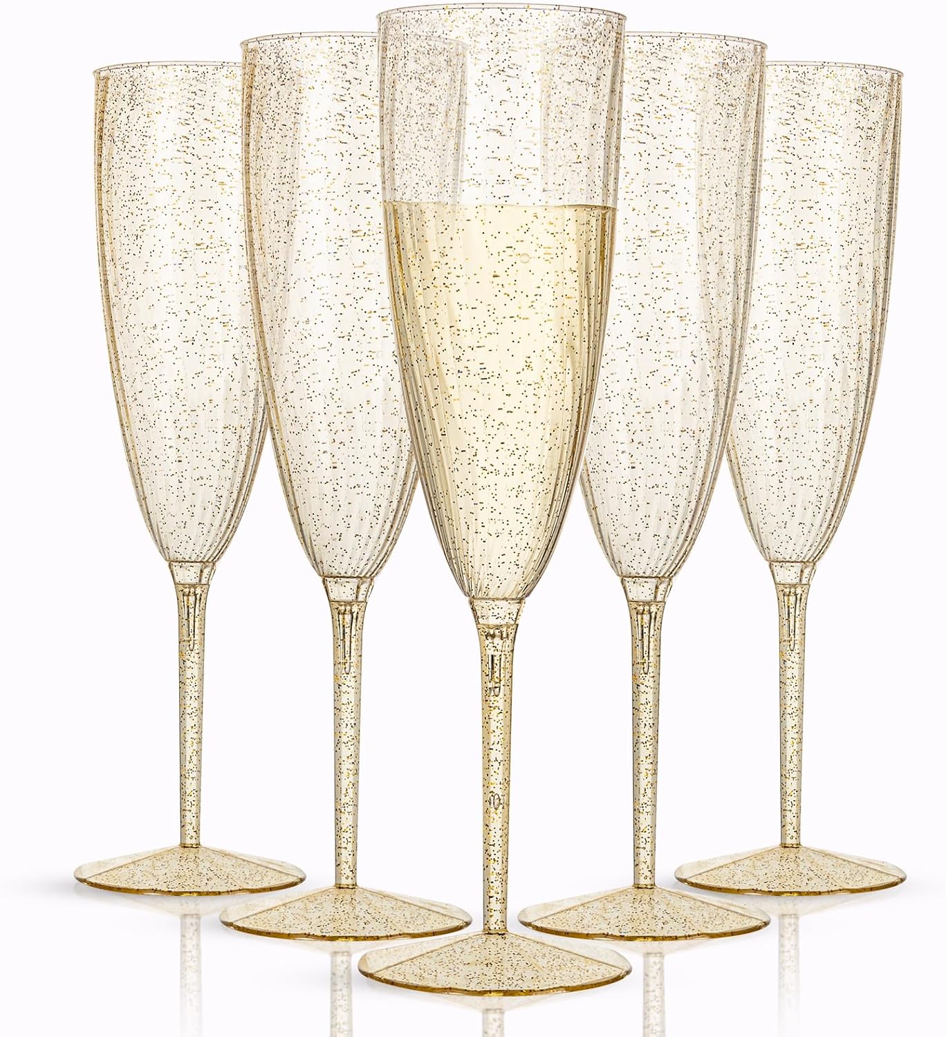 WDF 36-Pack Plastic Champagne Flutes for Elegant Celebrations