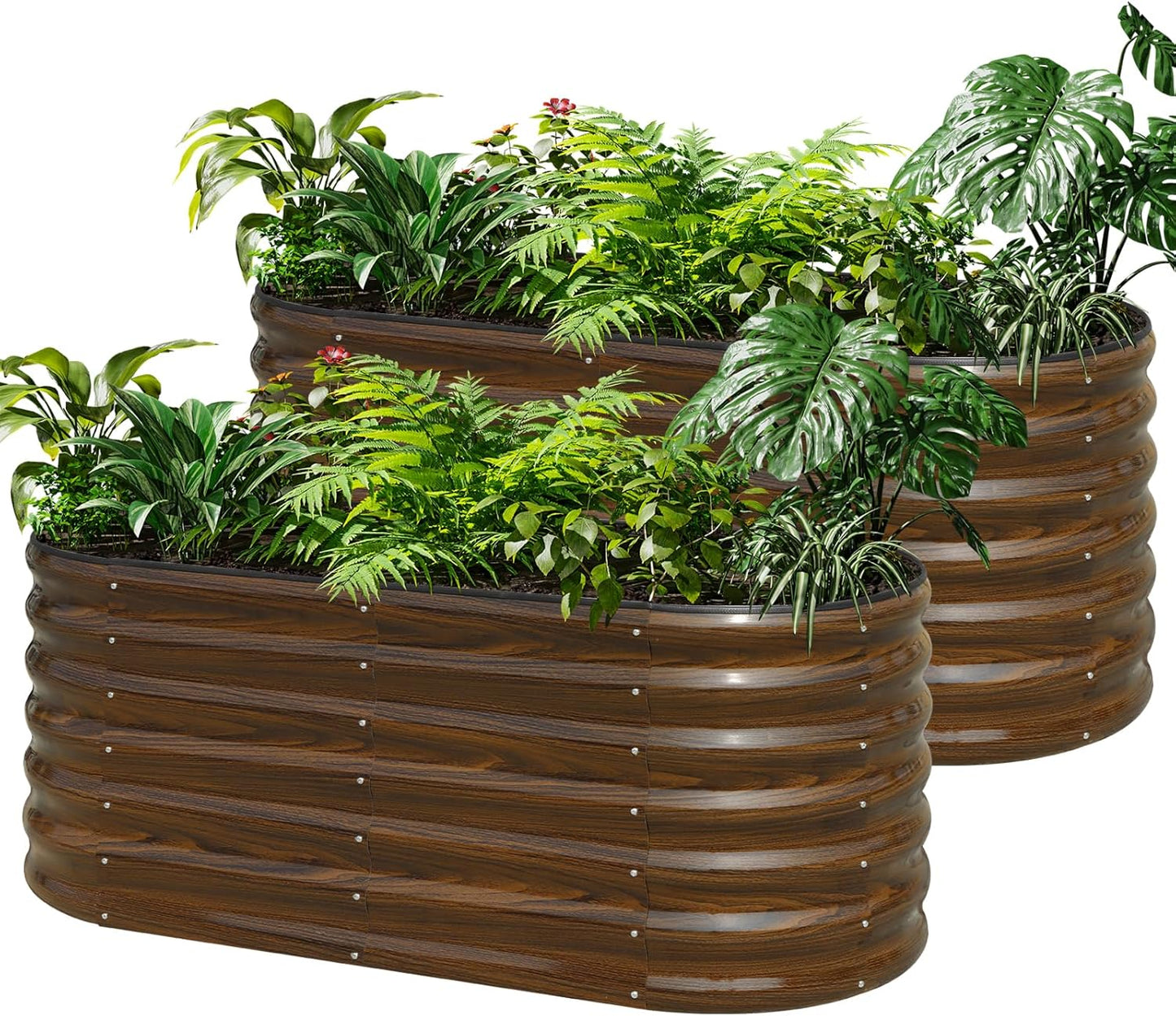 SnugNiture Galvanized Steel Raised Garden Bed for Outdoor Planting