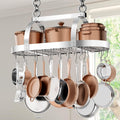 KES 34 Inch Heavy Duty Chrome Hanging Pot Rack Ceiling Mount - Durable