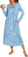 Long Nightgowns for Women Long Sleeve Sleepshirts - Soft Full-Length