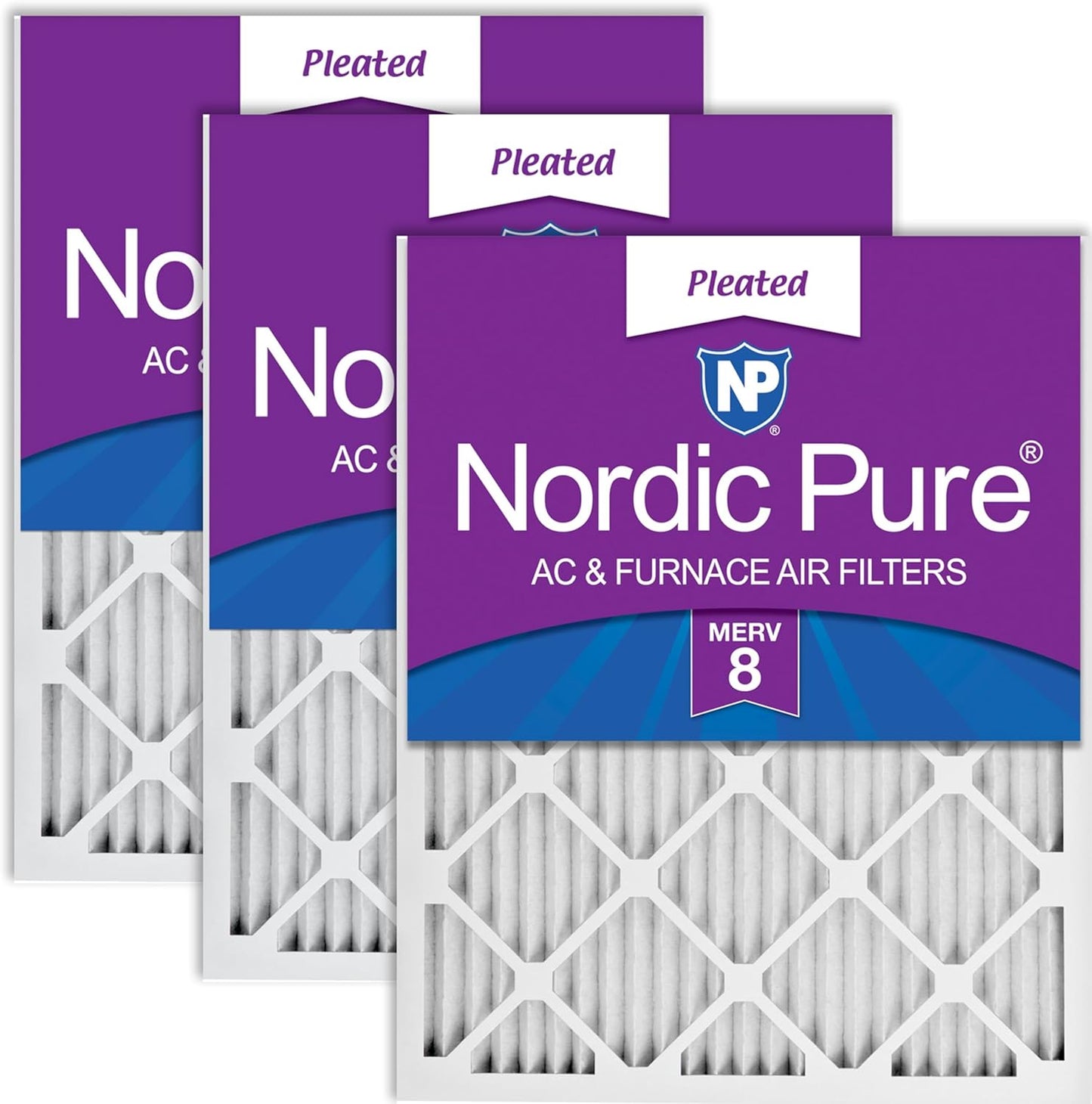 Nordic Pure 20x30x1 Pleated MERV 8 Air Filters for Clean Air