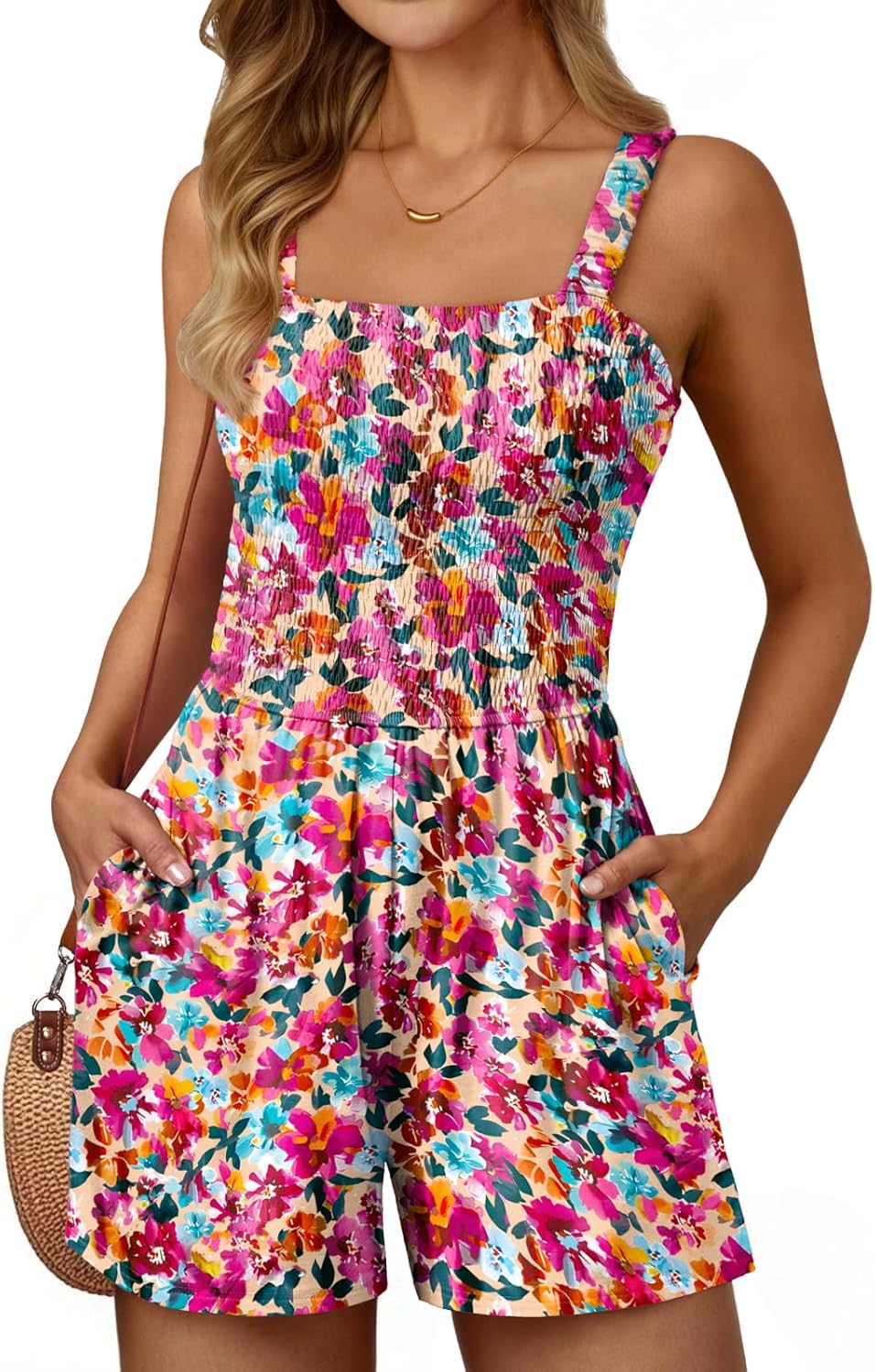 AUTOMET Summer Vacation Beach Rompers for Women Casual Style