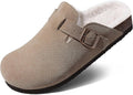Fur Lined Suede Clogs for Women - Cozy Cork Footbed