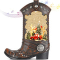 Christmas Snow Globes with Cowboy Boots and Truck Scene
