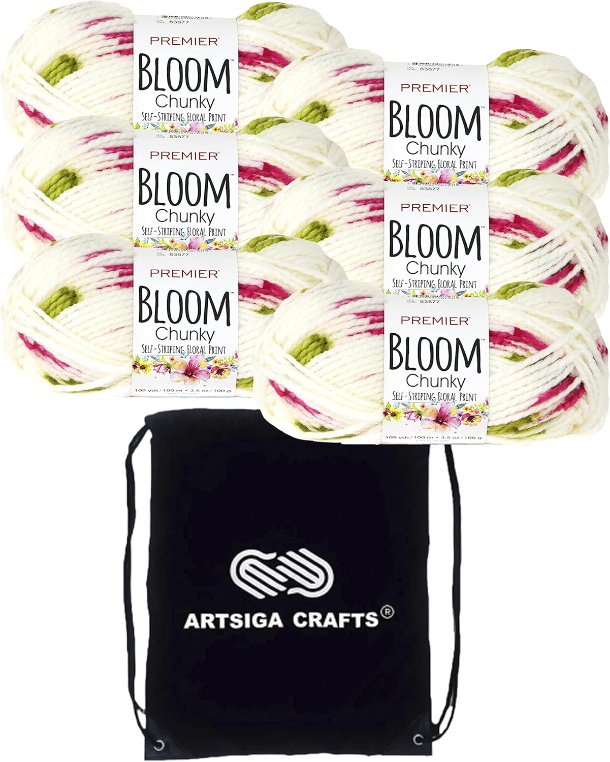 Premier Yarns Bloom Chunky Baby's Breath Yarn with Project Bag