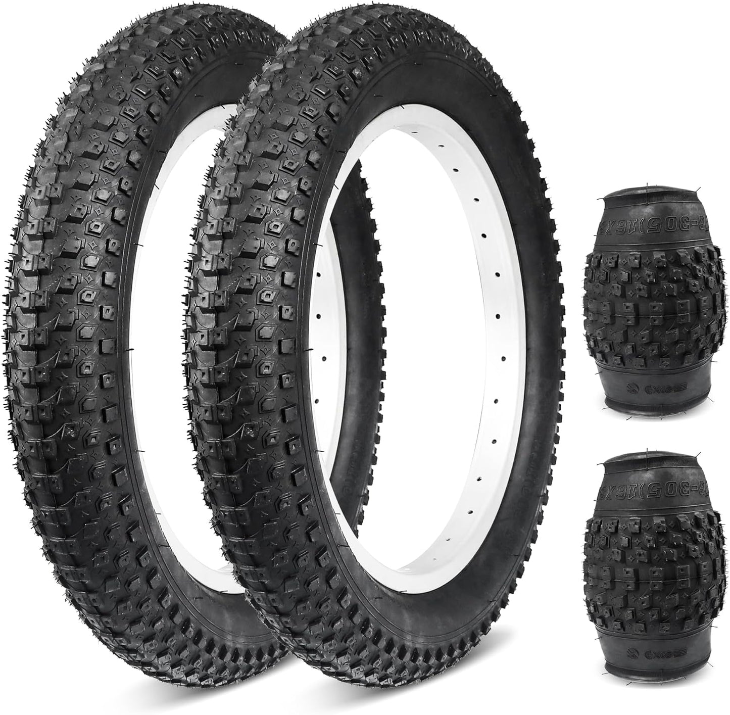 16x3.0 Inch E-Bike Tire - Heavy Duty Foldable Tires for All Roads