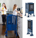 Guidecraft Contemporary Kitchen Helper Stool - Royal Navy - Foldable