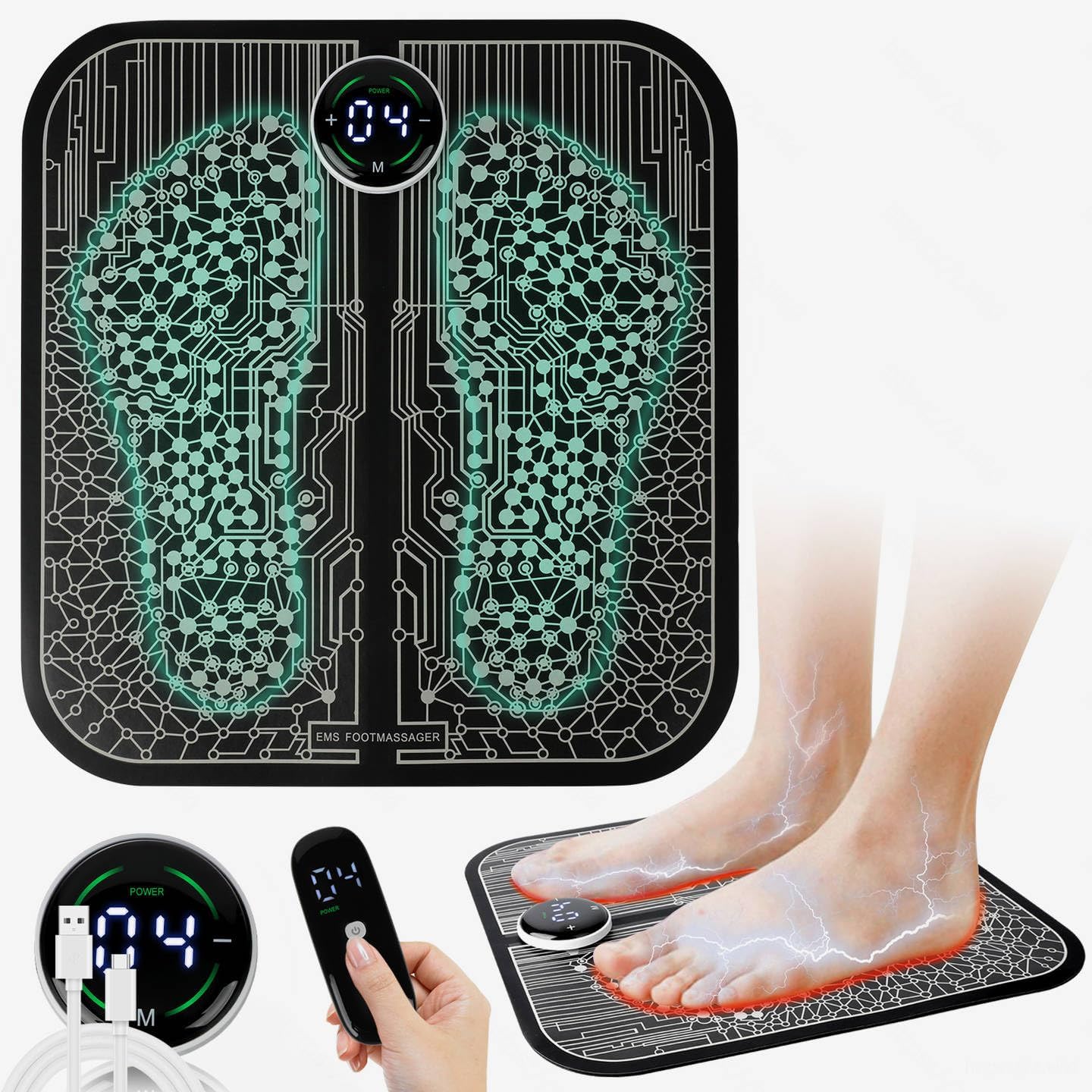 EMS Foot Massager Mat for Improved Circulation and Relaxation
