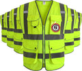 High Visibility Safety Vest 6-Pack 155 Yellow XXL - 9 Pockets, Zipper