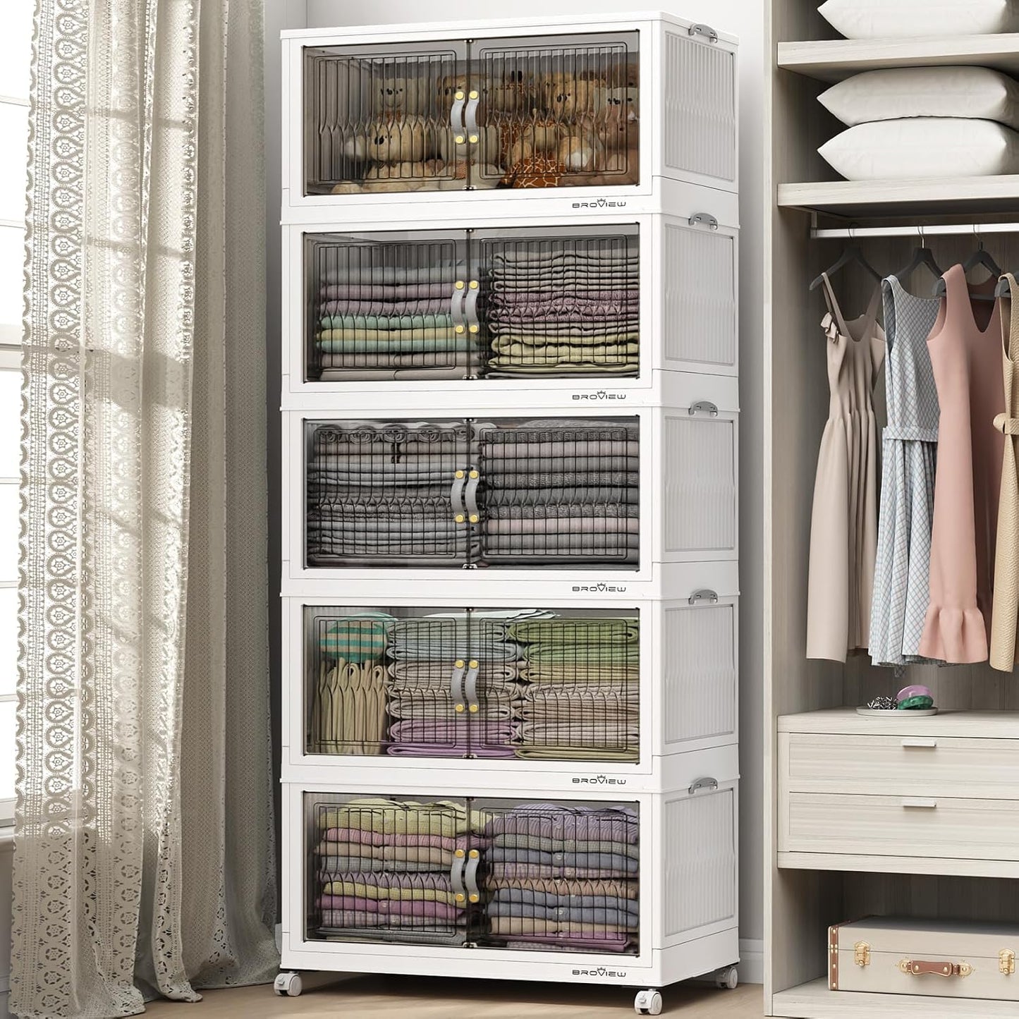 600Qt Stackable Storage Bins with Lid for Home Organization