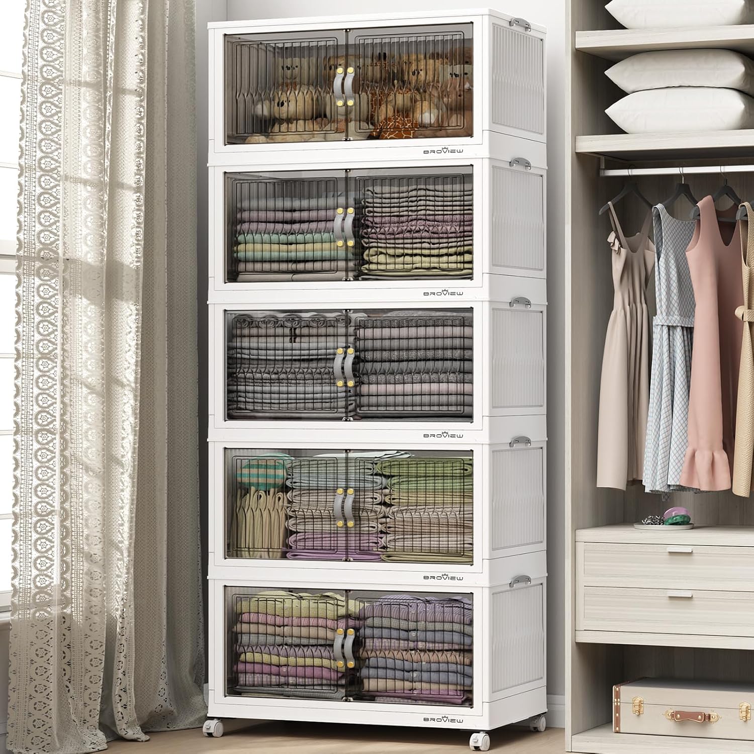 600Qt Stackable Storage Bins with Lid for Home Organization