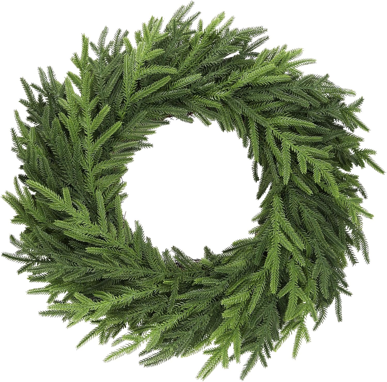 24Inch Norfolk Pine Wreath for Christmas Front Door Decor