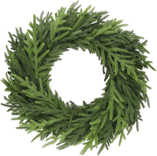 24Inch Norfolk Pine Wreath for Christmas Front Door Decor