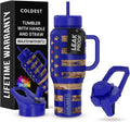 36 oz Coldest Tumbler with Handle and Straw - Leak Proof Insulated