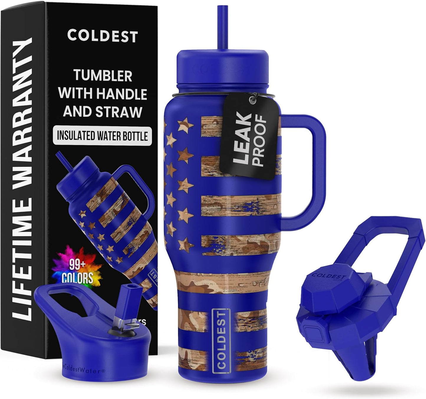 Coldest Tumbler with Handle and Straw - 100% Leak Proof Insulated