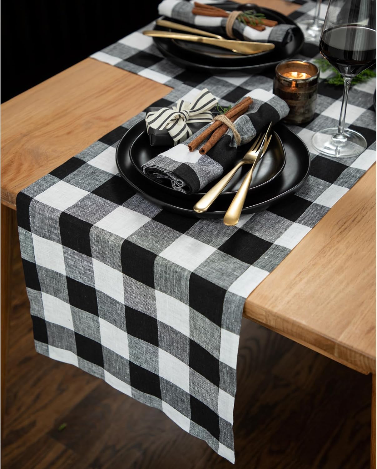 Buffalo Plaid Table Runner 14 x 120 Inch for Stylish Dining