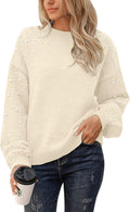 Blooming Jelly Women's Chunky Sweater Crewneck - Pearl Detail