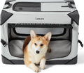 Lesure Collapsible Dog Crate for Medium Dogs - Light Gray Portable