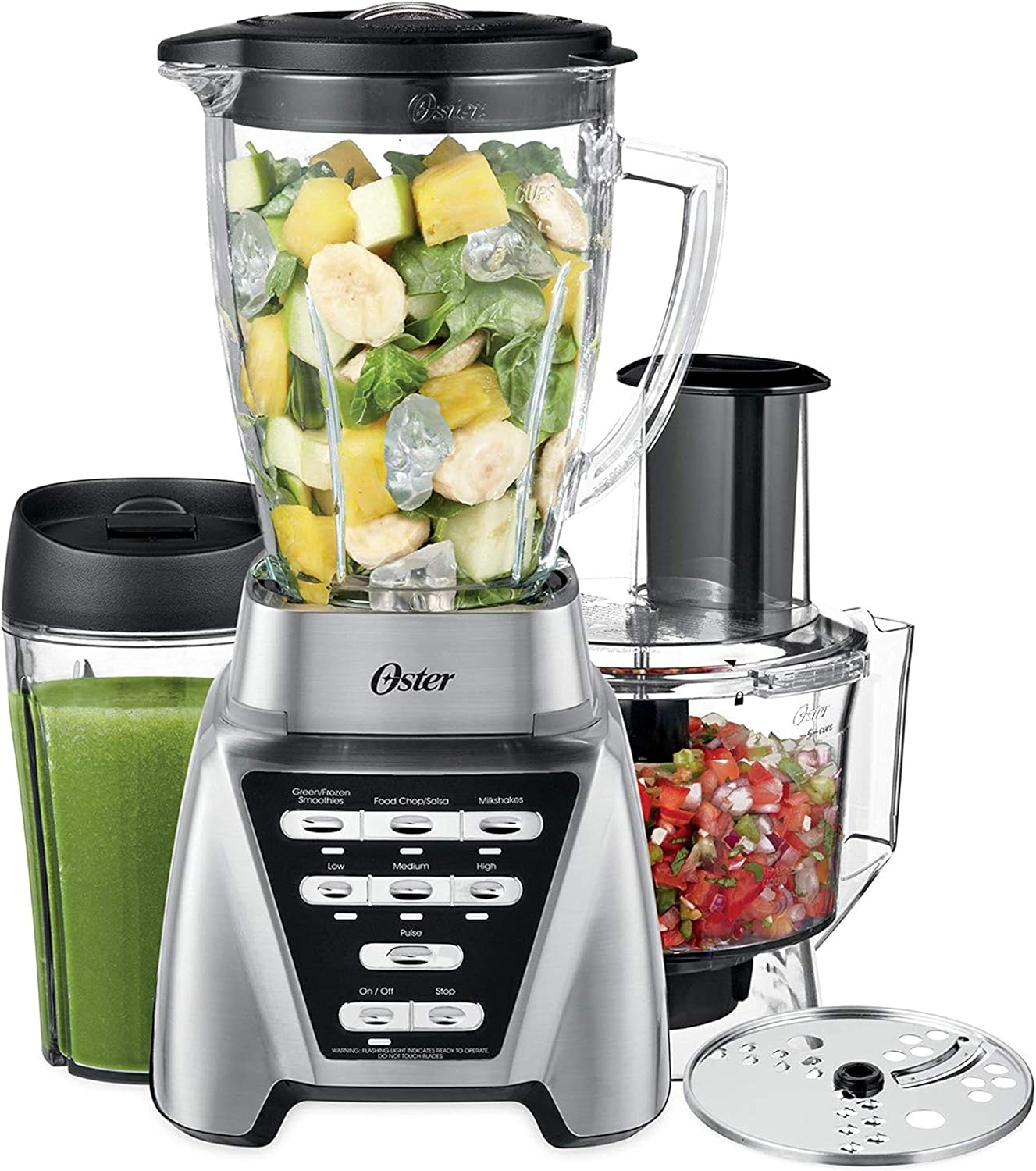 Oster Pro 1200 Blender | Glass Jar, Smoothie Cup & Food Processor Attachment