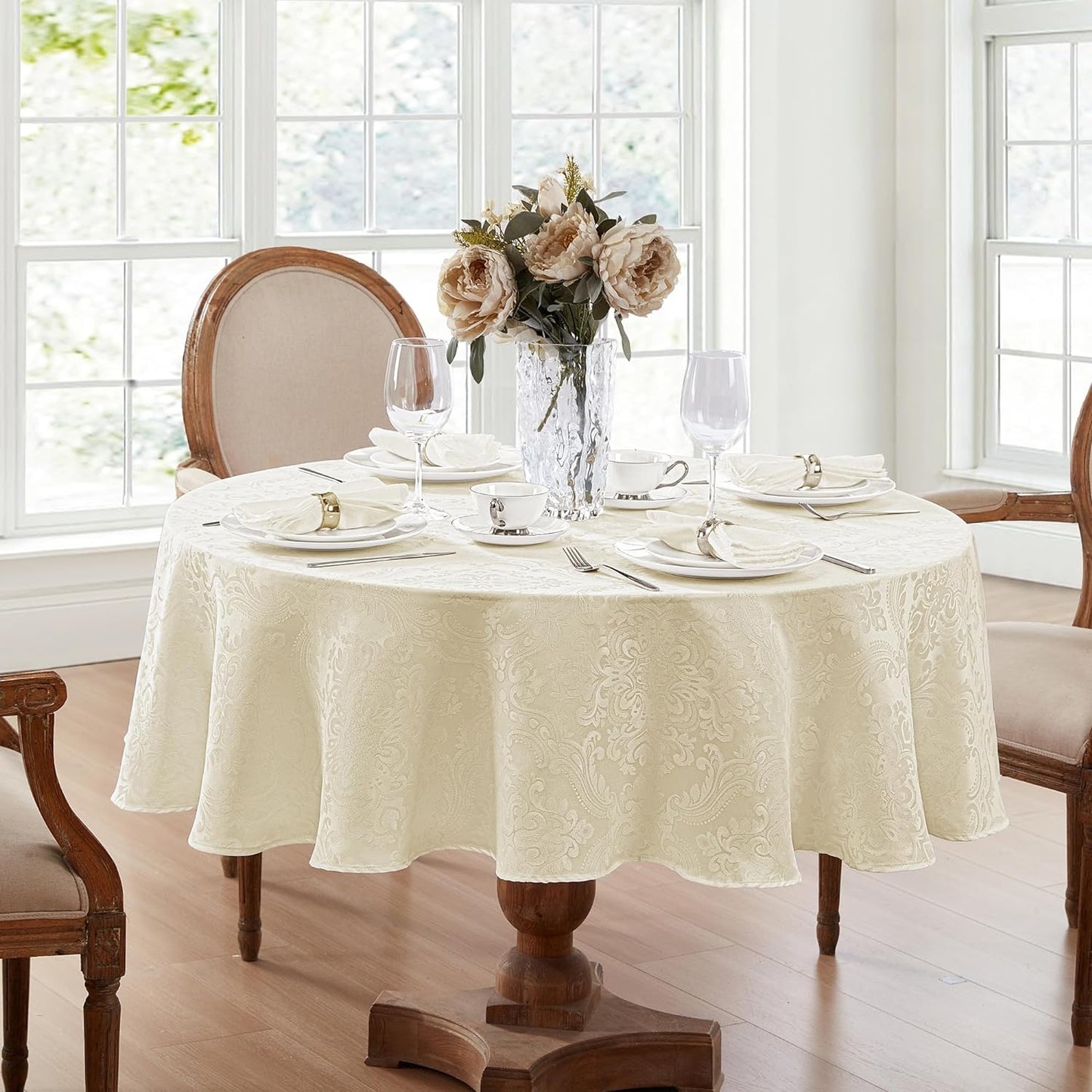 Caiden Elegance Damask Waterproof Tablecloth for Stylish Dining