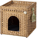 Cat Litter Box Enclosure Furniture - Hidden Rattan Litter Box for Home