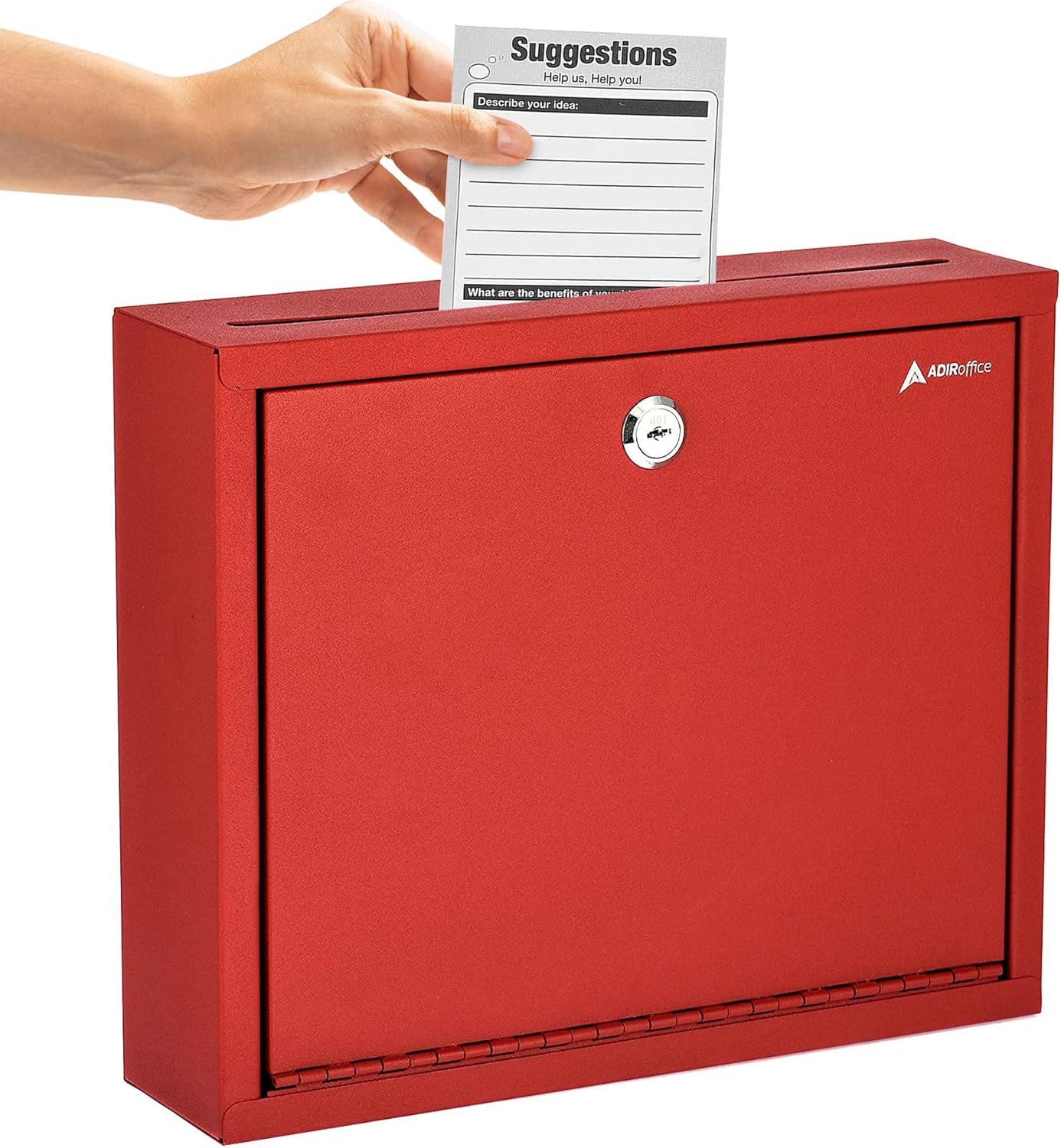 Adir Metal Suggestion Box with Lock for Secure Payments and Checks