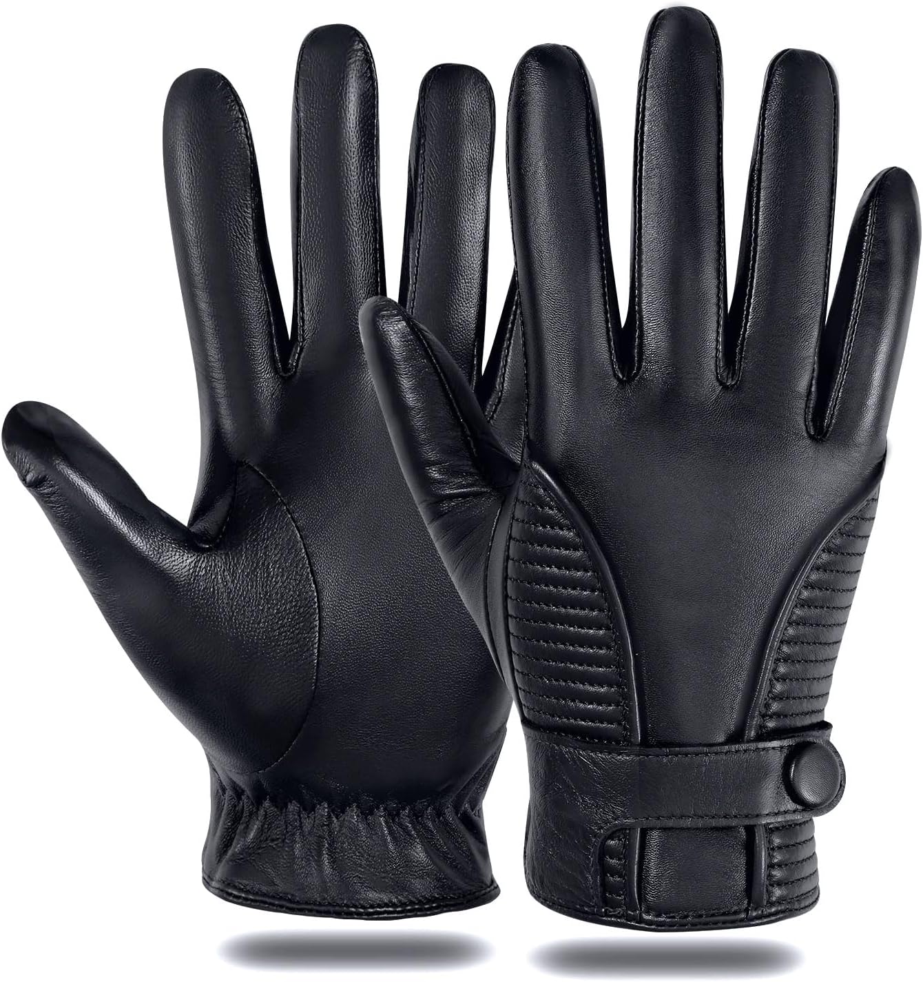 Warm Touchscreen Leather Gloves for Driving