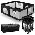 Extra Large Foldable Baby Playpen with Gate - Black 59ft71ft