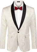 Mens Floral Tuxedo Jacket Paisley Shawl Lapel Blazer - Statement fit