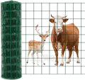 Gisafai Galvanized Welded Wire Fence 4 ft x 50 ft - Durable Green PVC