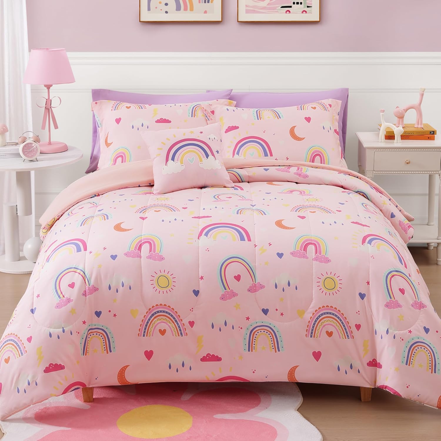 Glow in The Dark Kids Comforter Set Full Size for Girls