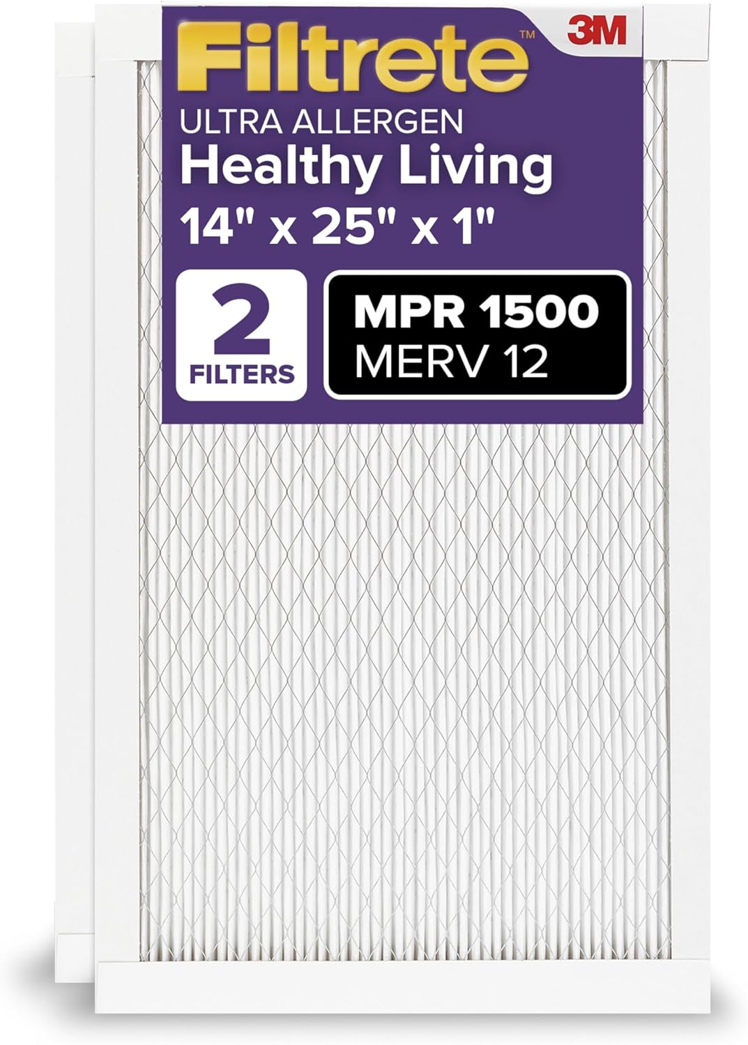 Filtrete 14x25x1 MERV 12 Allergy Filter 2-Pack