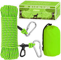 Dog Tie Out Cable 100ft Reflective Overhead Trolley System - Green