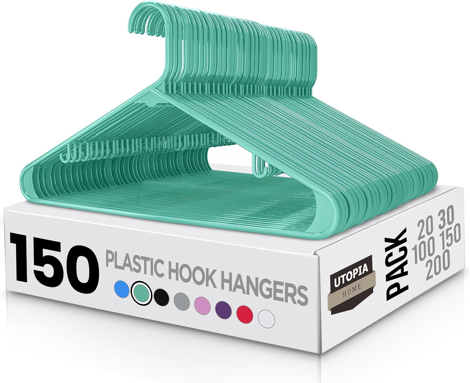 Durable Plastic Hangers 150 Pack for Space Saving Organization