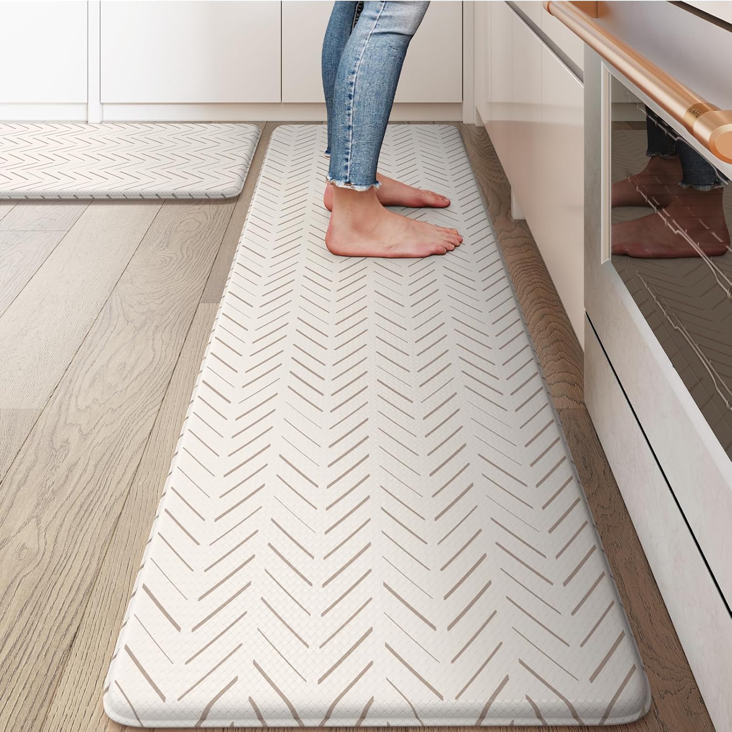 KIMODE Anti Fatigue Kitchen Mat Set of 2 for Comfort and Style